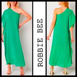 NWT Robbie Bee Short Sleeve One-Shoulder Maxi Dress